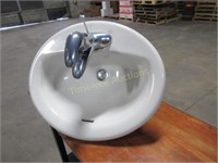 Porcelain Sink, Complete with Moen Faucet