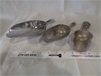 3 Vintage Metal Scoops