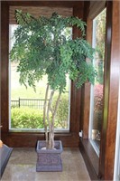 Faux Tree in Square Planter with