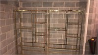Pair of brass and glass shelving display units