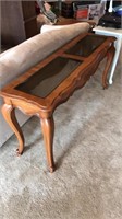 Wood and Glass Sofa Table W/stools
