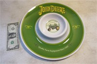 JohnDeere Chip & Dip plastic serving 13" Tray