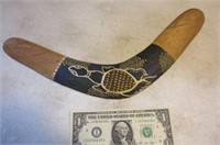 15" wooden Boomerang w/ turtle inlay