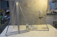 TWO aluminum Easel tabletop Picture Holders