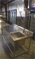 BRAND NEW STAINLESS STEEL  6' TABLE WITH SINK &