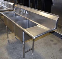 3 COMPARTMENT SINK WITH 15" x 15" TUBS