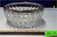 Vintage Glass Bowl w/ Silver-Plated Rim