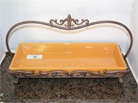Yellow Ceramic Serving Tray Set in