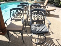 Metal Patio Arm Chairs with Open Scrolled