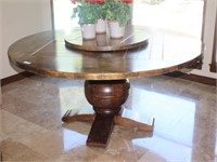 Round Wood Old World Kitchen Table