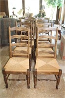 Wood Ladder Back Kitchen Chairs with