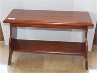 Wood Bench with Lower Shelf and Shaped