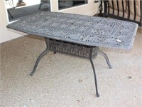 Metal Patio Table with Open Scrollwork
