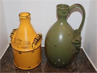 Two Ceramic Vases with Colored Glaze