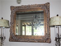 Bevel Mirror in Ornate Gilt Frame