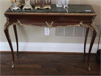 Sofa Table with Raised Green Marble Inset