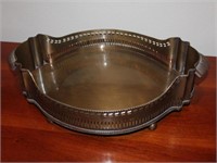 Solid Brass Tray with Pierced Sides and