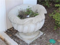 Cast Planters with Gently Curving Rim and