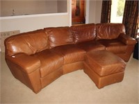 Four Cushion leather Couch with Matching
