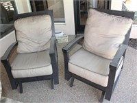 Wide Metal Framed Patio Chairs with