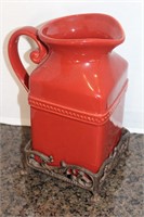 Deep Rust Colored Pitcher Set in