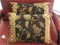 Two Decorative Pillows with Beaded
