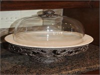 Metal Open Scrollwork Cake Stand with