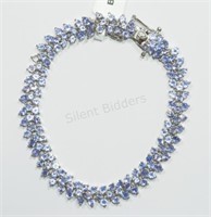 Silver 144 Tanzanites Bracelet