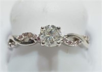 14K White Gold Diamond Fancy Pink Diamond Ring