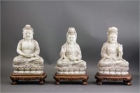 1 Set Chinese Shoushan Stone Buddha & Bodhisattva