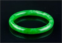 Burma Emerald Green Jadeite Carved Bangle