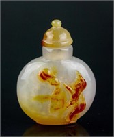 Chinese Agate Carved Snuff Bottle