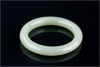 Chinese Fine Hetian White Jade Carved Bangle