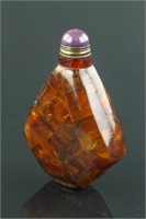 Chinese Old Amber Snuff Bottle