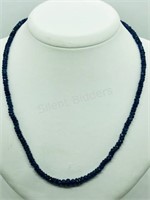 Silver Sapphire Bead Necklace