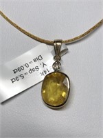 14K Yellow Gold Enhanced Yellow Sapphire Diamond