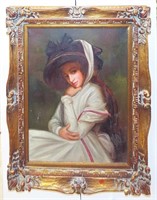 Oil On Canvas Portrait Of Woman Signed Williams