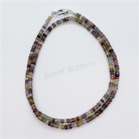 Silver Fancy Color Sapphire With Ball Clasp 16 Inc