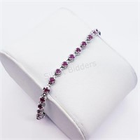 Silver Ruby Bracelet