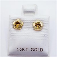 10K Yellow Gold Citrine Stud Earrings