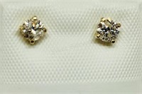 14K Yellow Gold Diamond Earrings