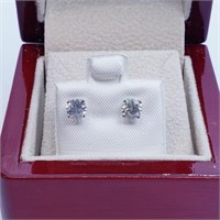 14K White Gold Diamond Stud Earrings