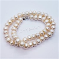 Silver Fresh Water Pink Pearl Necklace