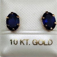 10K Yellow Gold Amethyst Earrings