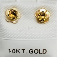 10K Yellow Gold Citrine Earrings