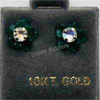 10K Yellow Gold Moonstone Earrings