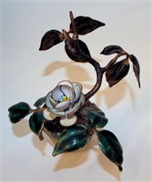 Enamel & Metal Flower Sculpture