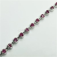 Silver Ruby Bracelet