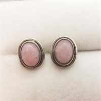 Sterling Silver Rose Quartz Studs Earrings