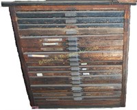 Hamilton Printer's Cabinet Wood w/Metal Type